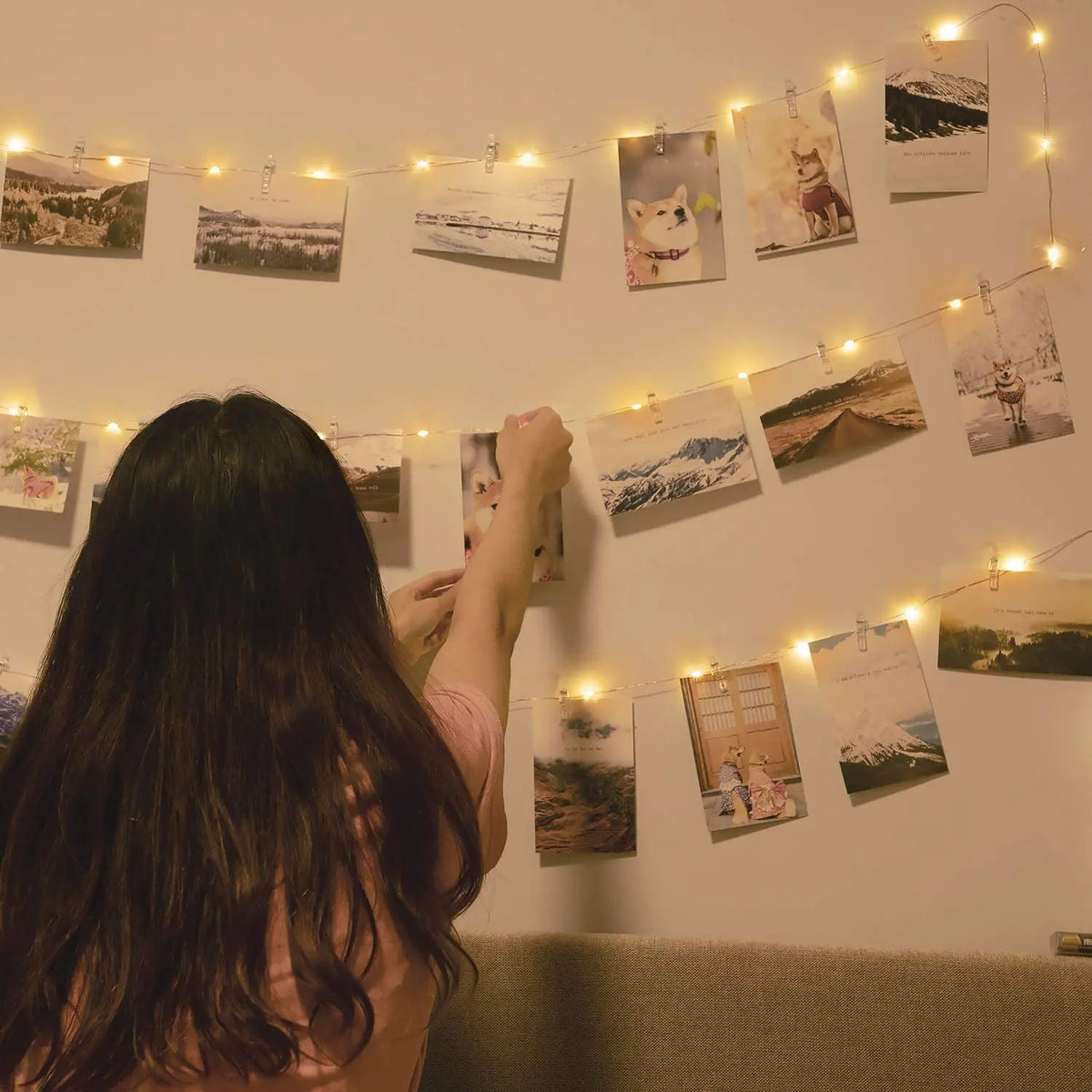 Photo Clip Fairy Lights – Warm White LED String with Clips