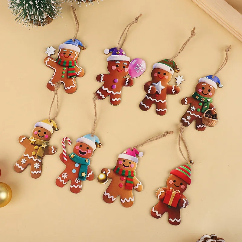 Wooden Gingerbread Man Ornaments – Christmas Tree Decorations (12 or 24 Pack)