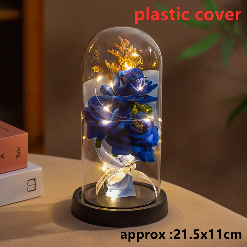 Galaxy Rose with LED Lights – Three Light-Up Forever Roses Gift