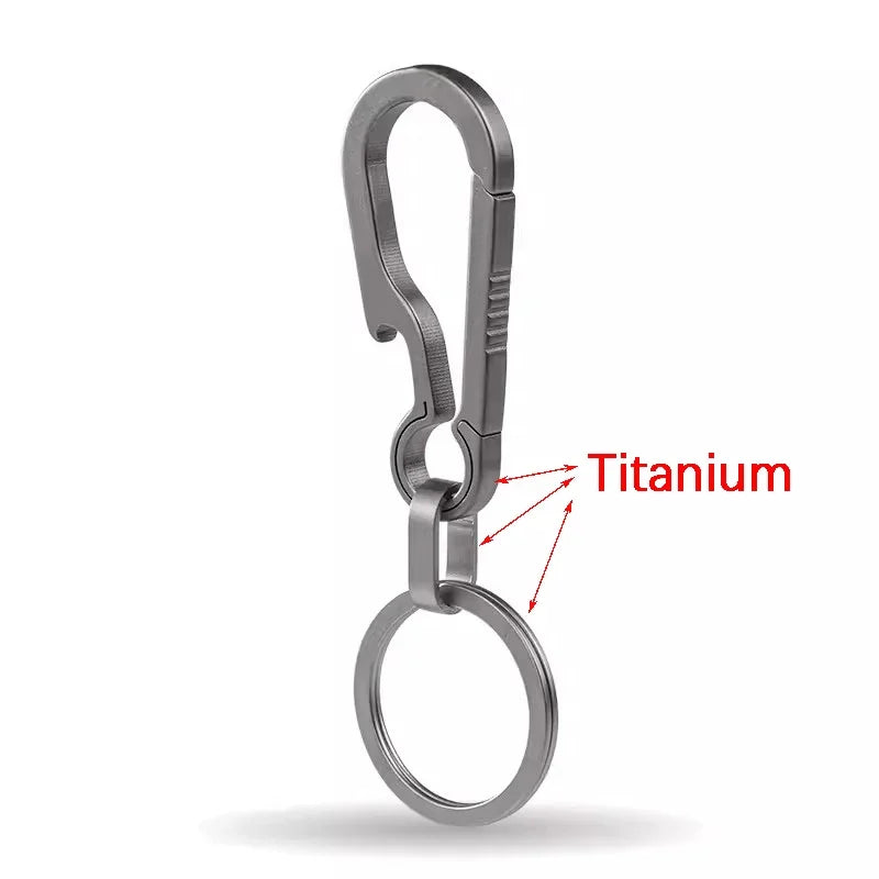 Titanium Carabiner Keyring with Bottle Opener – Quick-Release Key Clip