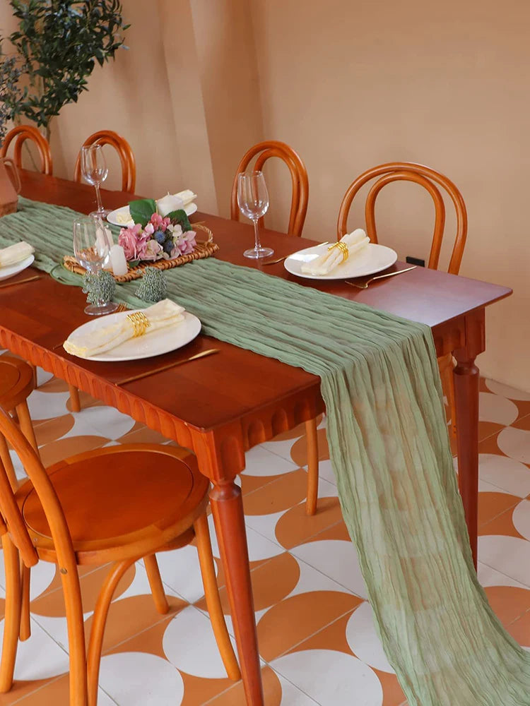 Cheesecloth Table Runner – Semi-Sheer Gauze Runner for Christmas & Weddings
