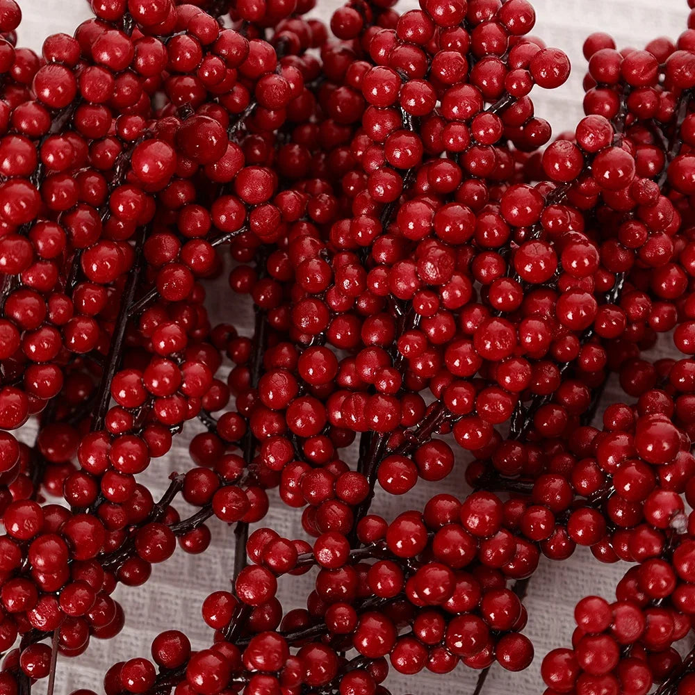 Red Holly Berry Stems – Artificial Christmas Berry Picks (1 to 50 Branches)