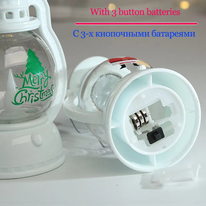 LED Christmas Lantern – Battery Santa, Snowman & Tree Night Light Decoration