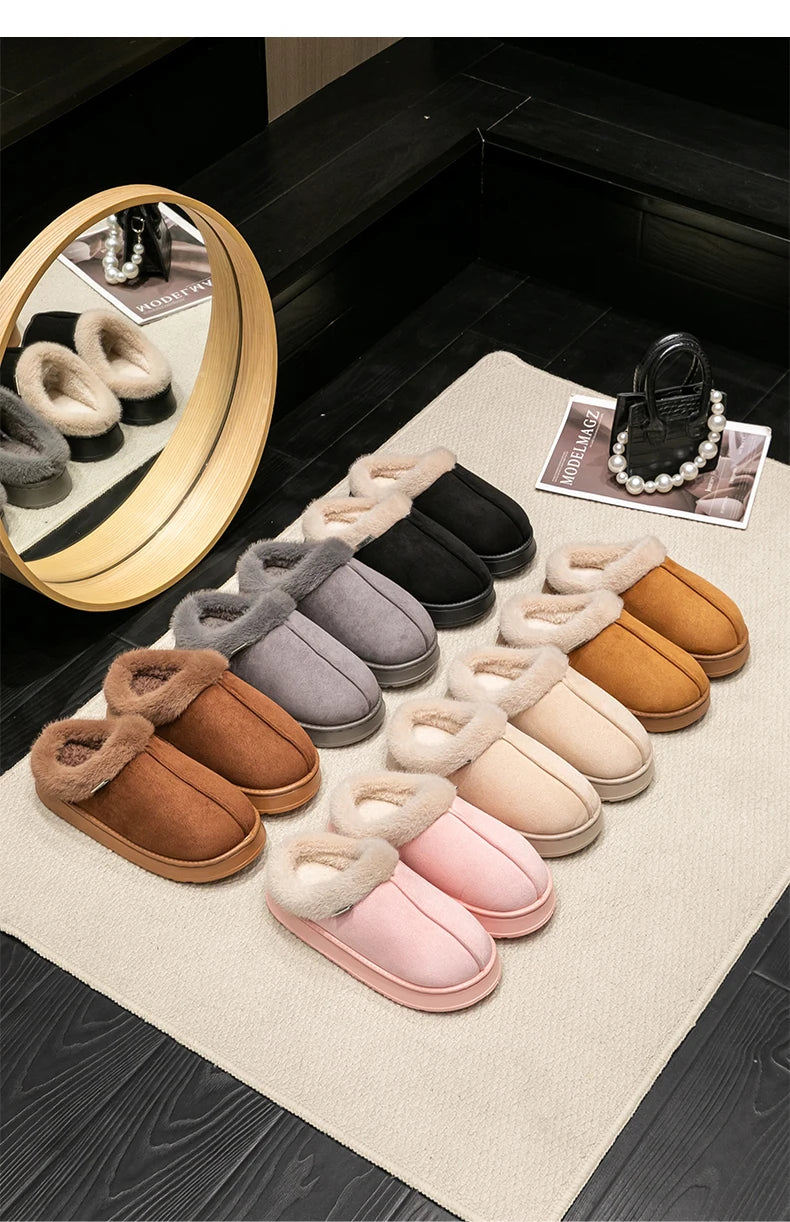 Fluffy Platform Slippers – Thick-Sole Warm Winter Slippers