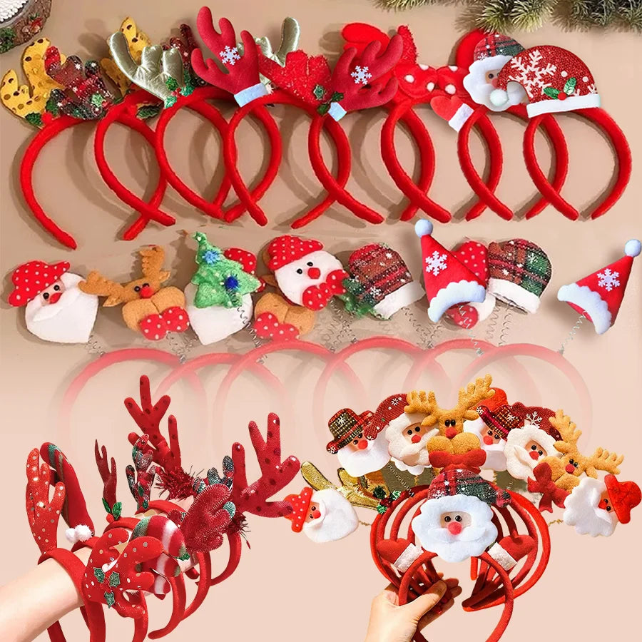 Reindeer, Santa and snowman Christmas headbands