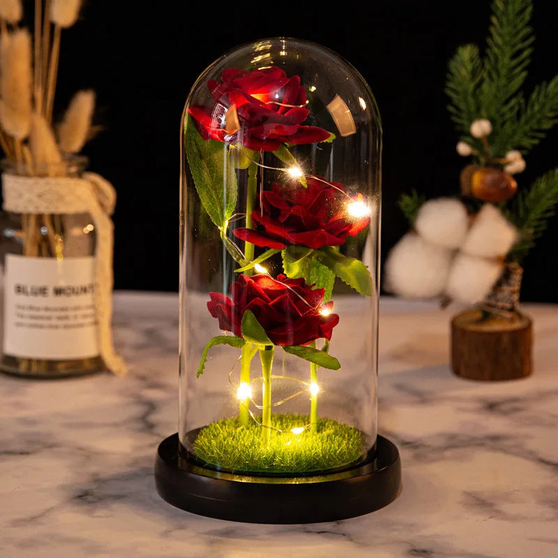 Galaxy Rose with LED Lights – Three Light-Up Forever Roses Gift