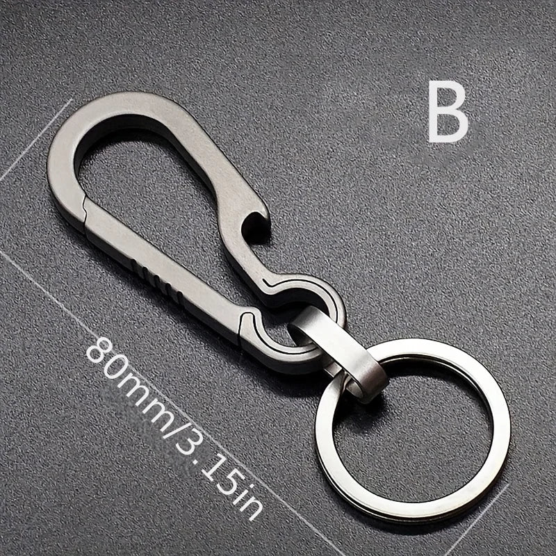 Titanium Carabiner Keyring with Bottle Opener – Quick-Release Key Clip