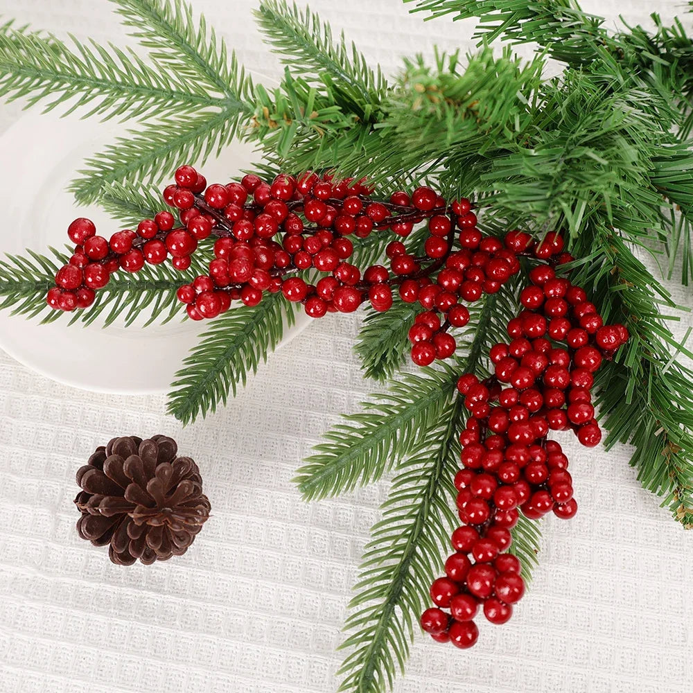 Red Holly Berry Stems – Artificial Christmas Berry Picks (1 to 50 Branches)