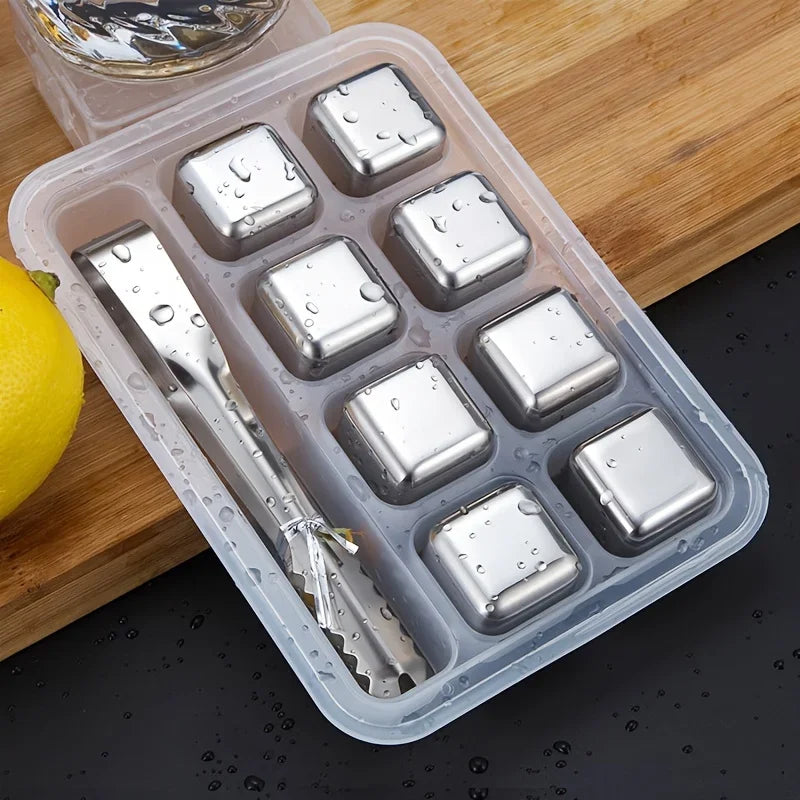 Whisky Chilling Stones Gift Set – Stainless Steel Ice Cubes in Gift Box