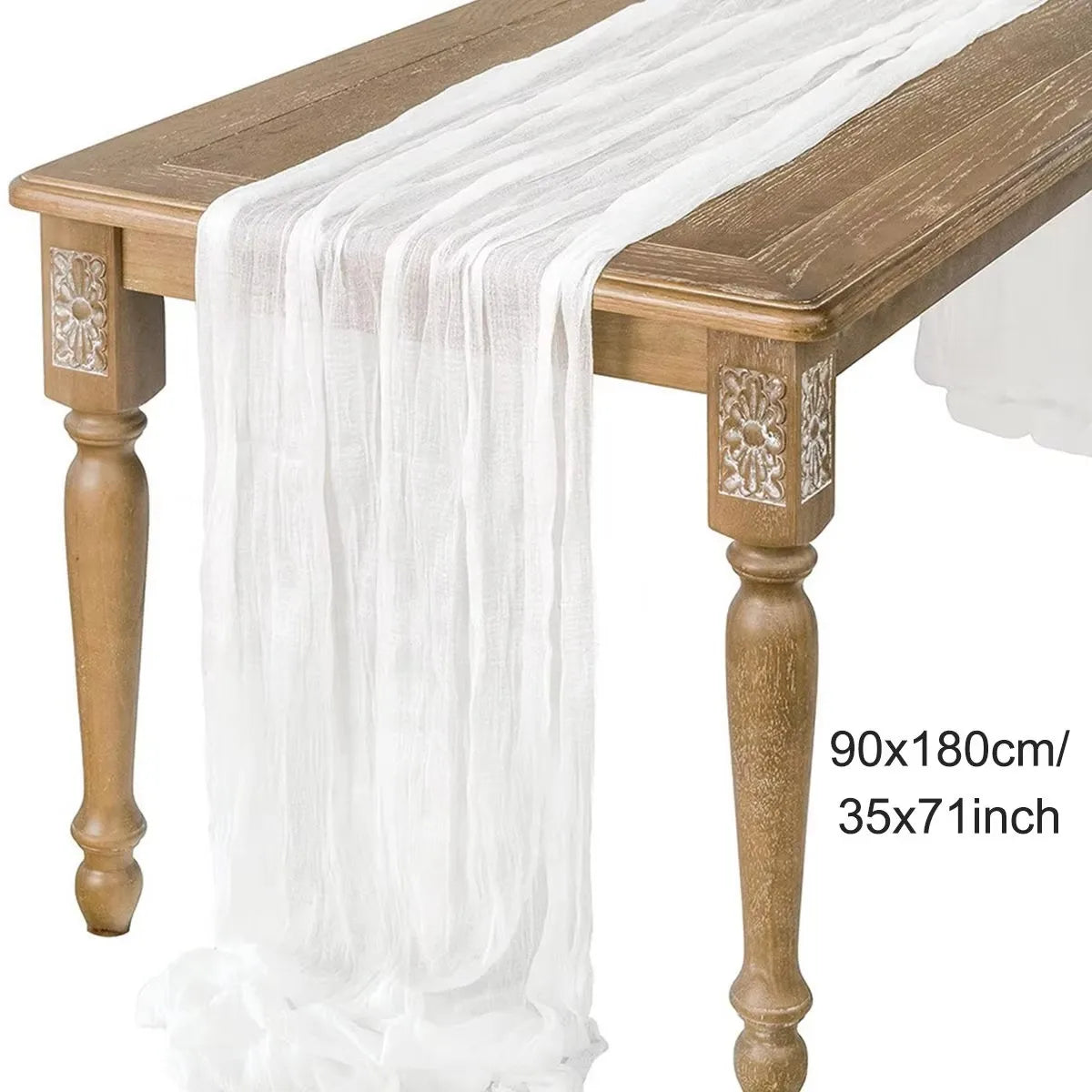 Cheesecloth Table Runner – Semi-Sheer Gauze Runner for Christmas & Weddings