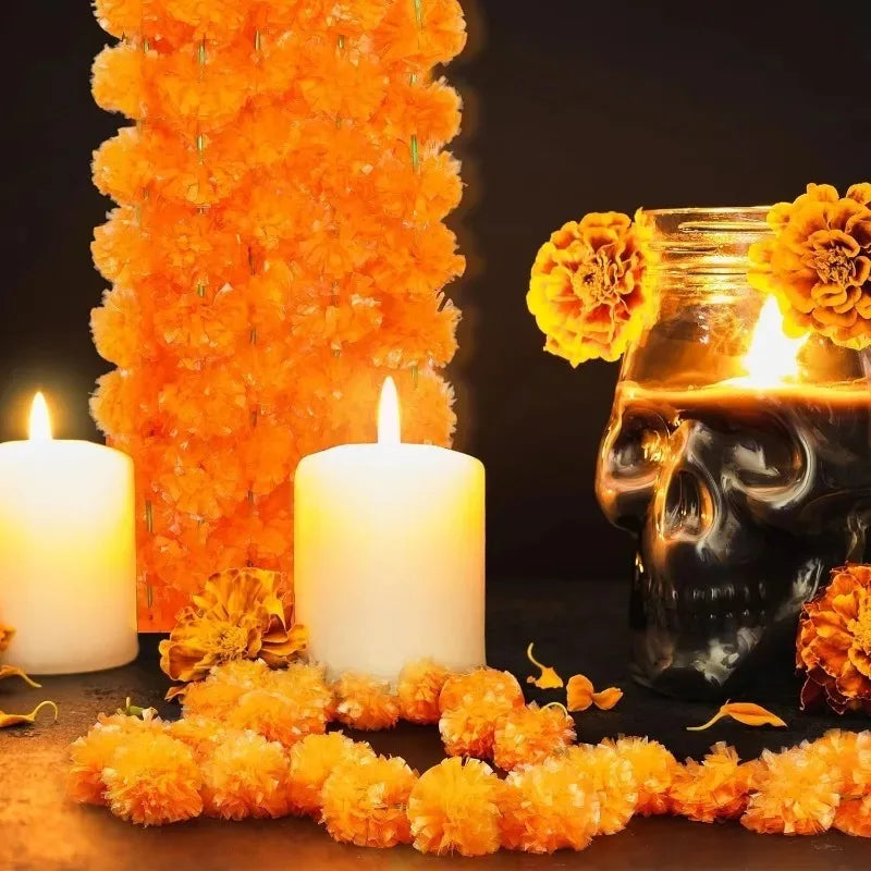 Artificial Marigold Garland 150cm – Diwali, Wedding & Puja Flower Garland (Toran)