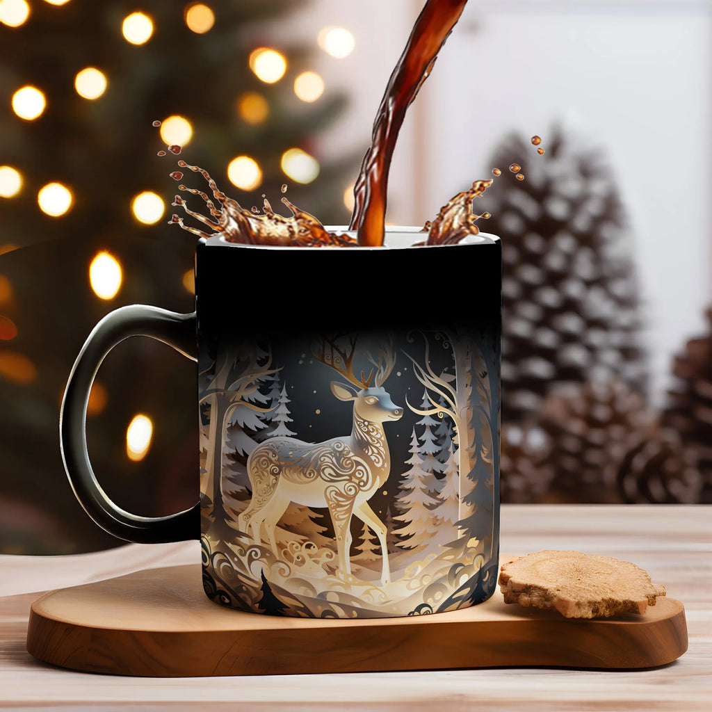 Colour-Changing Christmas Mug – Heat-Activated Santa, Snowman & Reindeer Magic Mug
