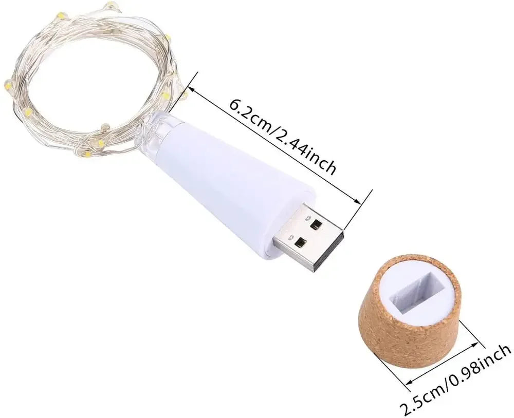 Rechargeable cork light close-up