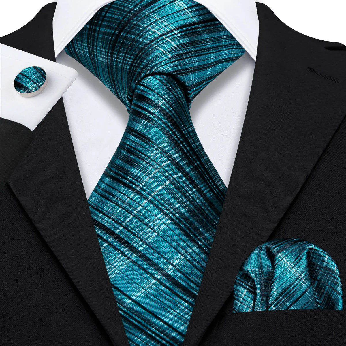 Men's Tie, Pocket Square & Cufflinks Gift Set – Jacquard
