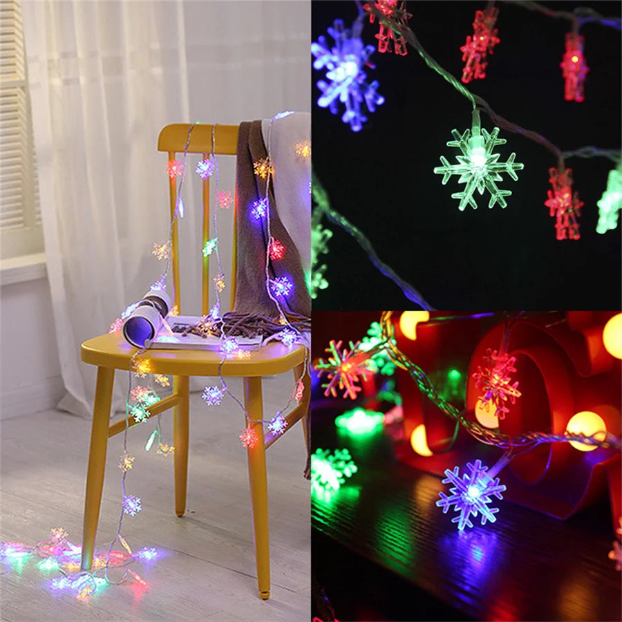 Snowflake Fairy Lights – USB or Battery Christmas String Lights (1.5 m, 3 m or 6 m)