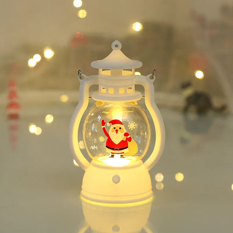 LED Christmas Lantern – Battery Santa, Snowman & Tree Night Light Decoration