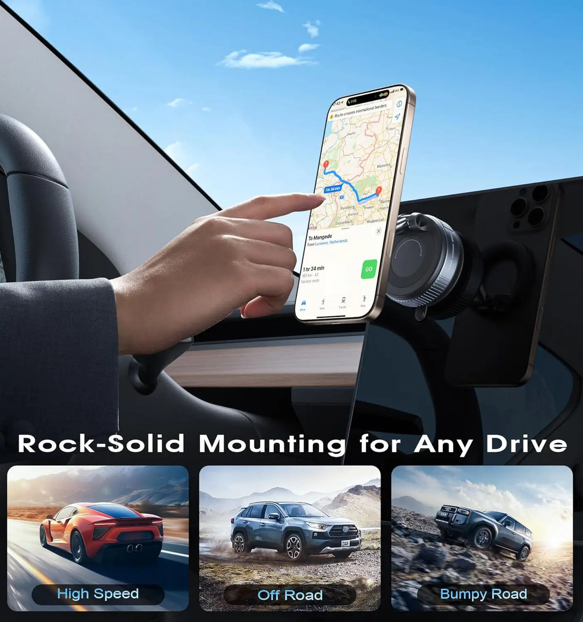 Magnetic Car Phone Holder – Suction Cup 360° Dashboard & Windscreen Mount