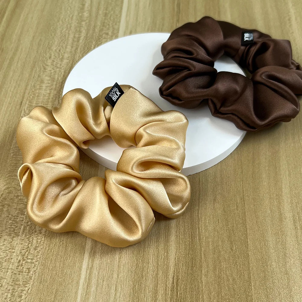 100% Mulberry Silk Scrunchie – 19 Momme Hair Tie in 19 Colours