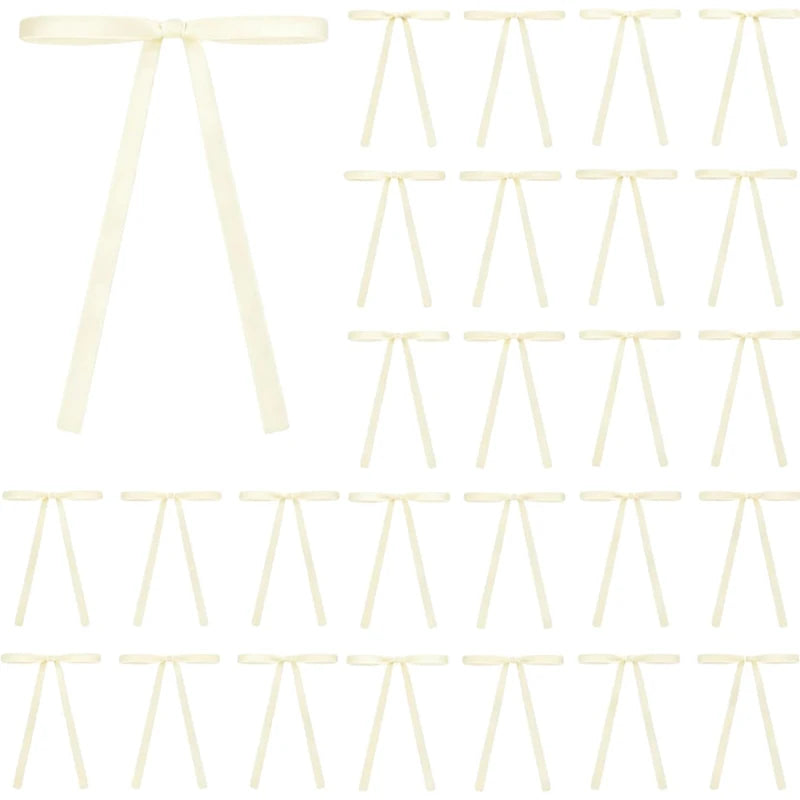 Velvet Ribbon Bows 18 cm – Vintage Christmas Tree Bows (10 or 20 Pack)