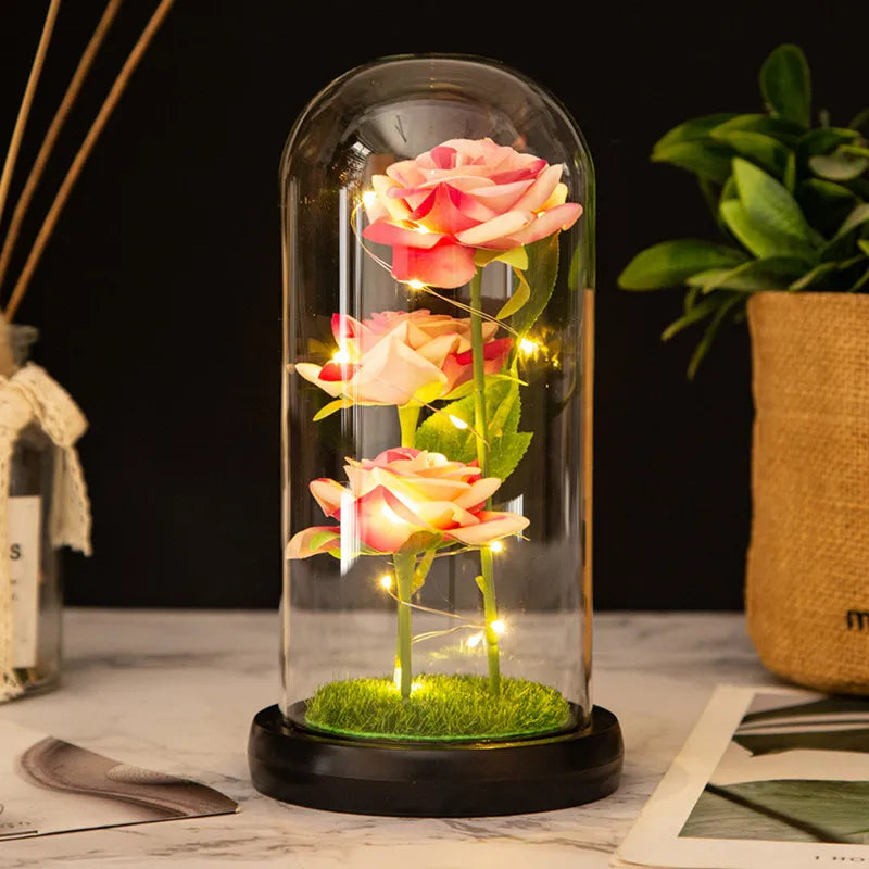 Galaxy Rose with LED Lights – Three Light-Up Forever Roses Gift