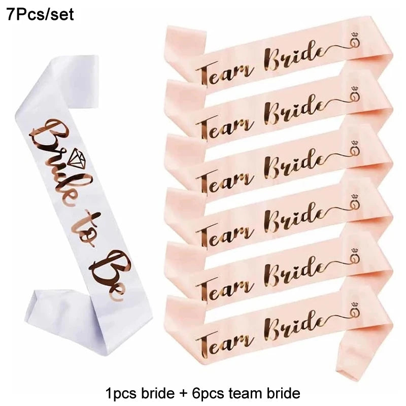 Hen Party Sash & Veil Set – Bride to Be and Team Bride Sashes
