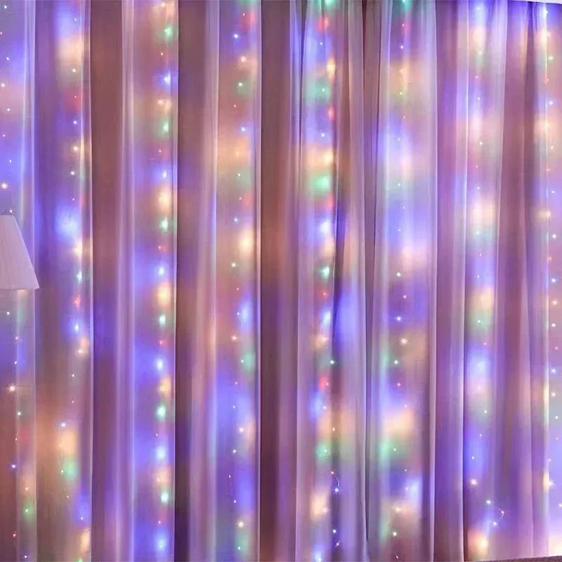 USB Curtain Fairy Lights with Remote – 8 Modes Window & Wall Light Curtain