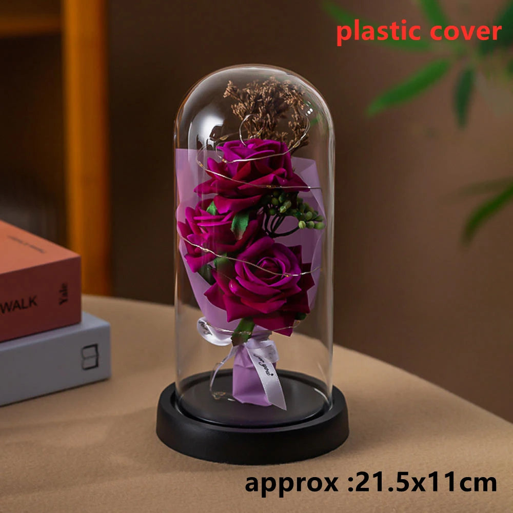 Galaxy Rose with LED Lights – Three Light-Up Forever Roses Gift
