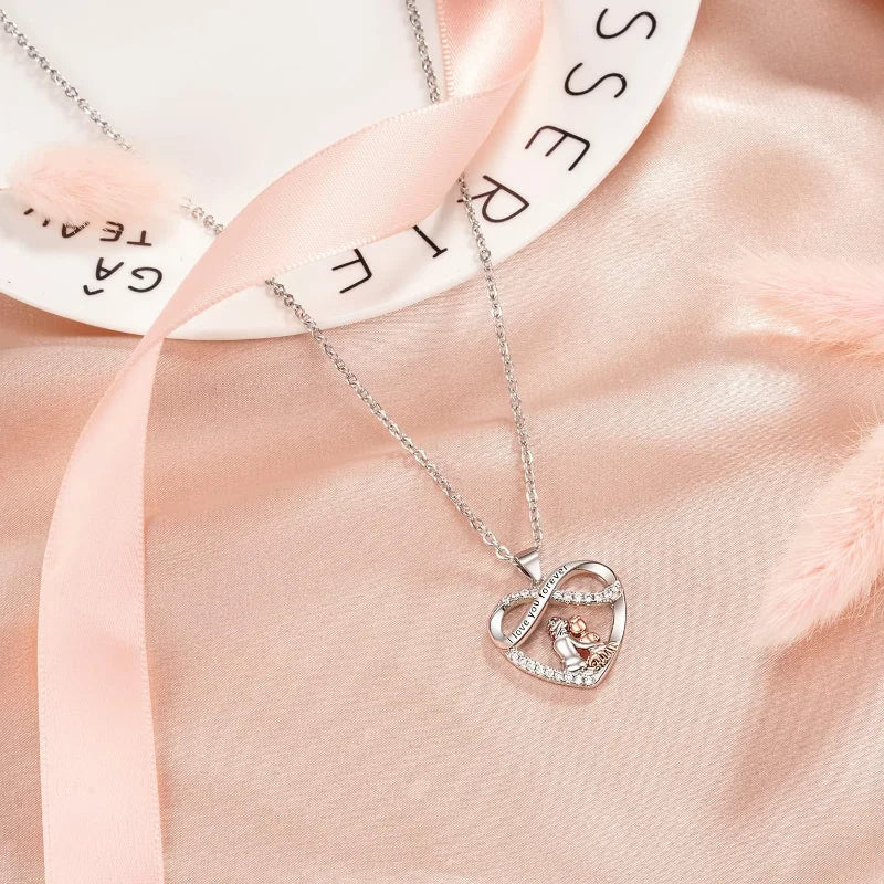 Grandma & Granddaughter Necklace with Message Card – Infinity Heart Keepsake Gift