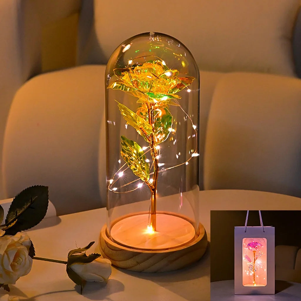 Galaxy Rose with LED Lights – Three Light-Up Forever Roses Gift