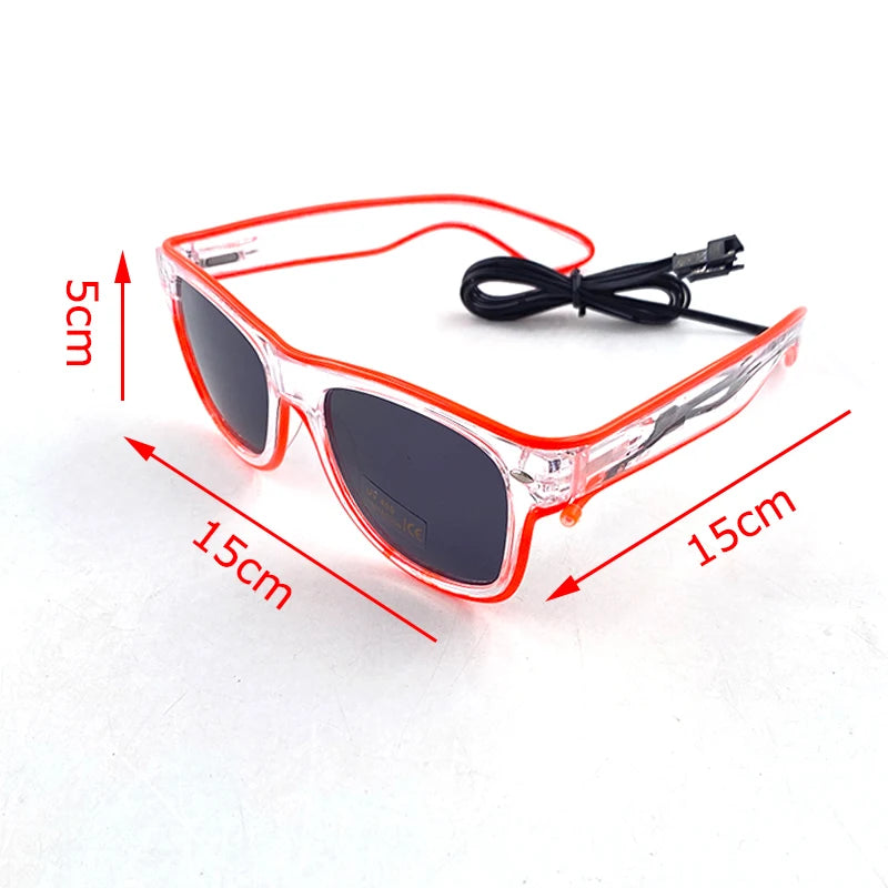 Neon glow glasses at a party