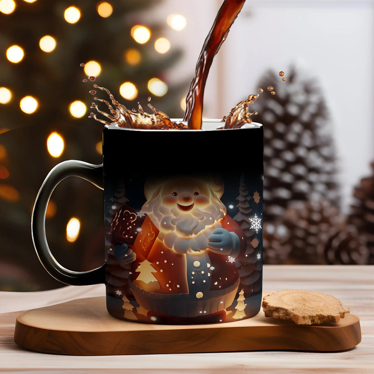 Colour-Changing Christmas Mug – Heat-Activated Santa, Snowman & Reindeer Magic Mug
