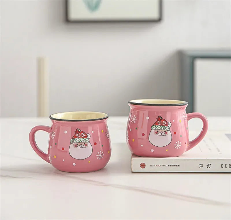 Mini Christmas Mug 150 ml – Cute Santa, Snowman & Reindeer Ceramic Cup