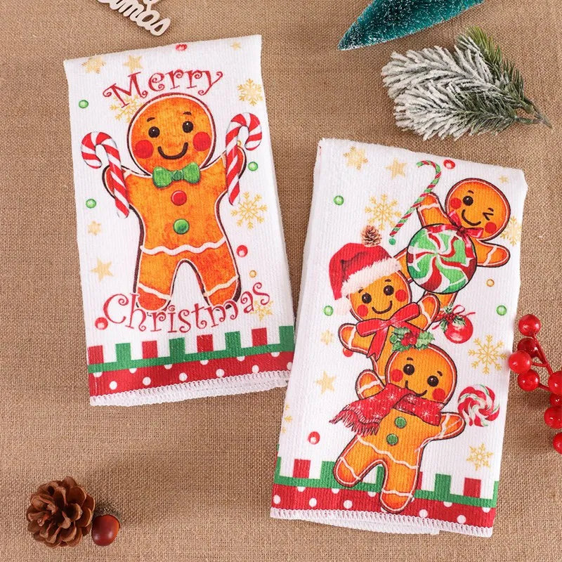 Christmas Tea Towels – Set of 2 Gingerbread Kitchen Towels
