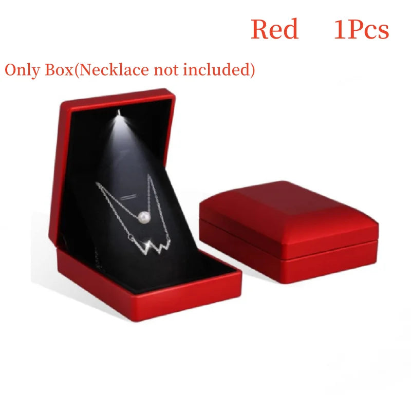 LED Light-Up Necklace Gift Box – Velvet Jewellery Box for Proposals, Anniversaries & Gifts