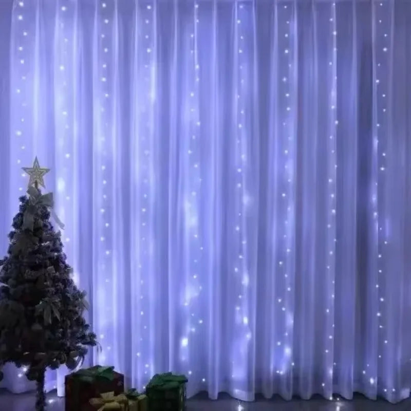USB Curtain Fairy Lights with Remote – 8 Modes Window & Wall Light Curtain