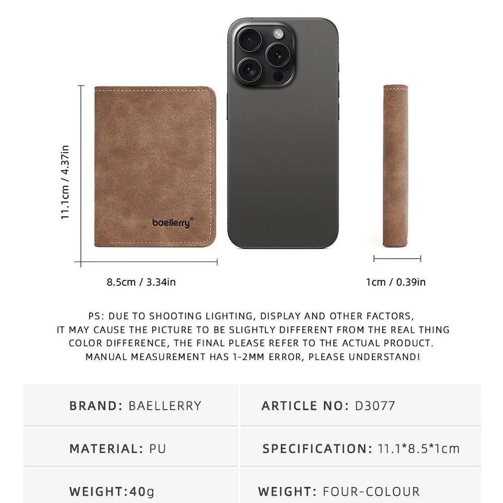 Slim Front Pocket Wallet with Money Clip – Minimalist Men's Card Wallet