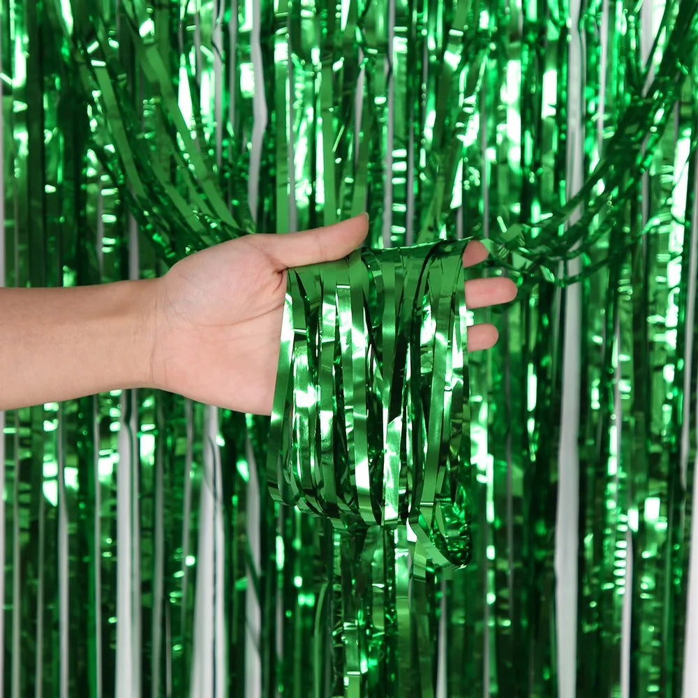 Metallic Foil Fringe Curtain – 1 x 2 m Tinsel Party Backdrop