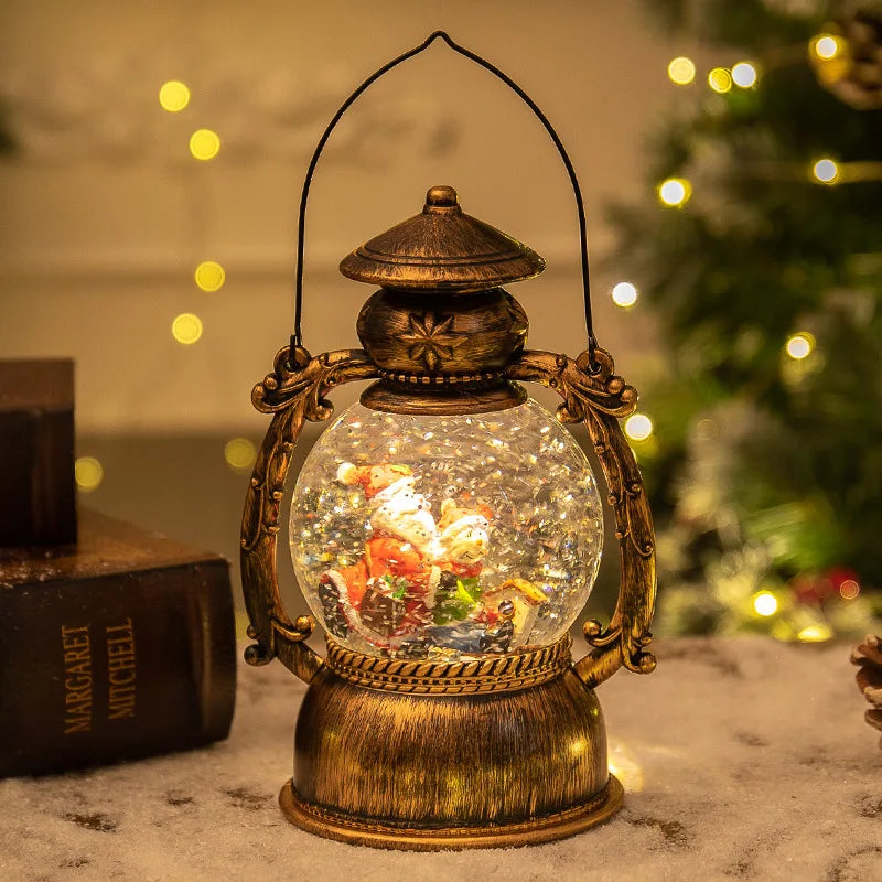 Christmas Snow Globe Lantern Music Box – Light-Up Musical Christmas Lantern, Festive Gift