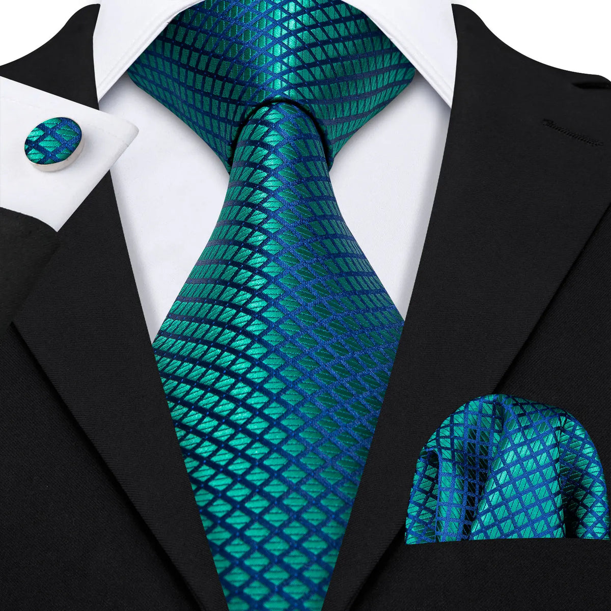 Men's Tie, Pocket Square & Cufflinks Gift Set – Jacquard