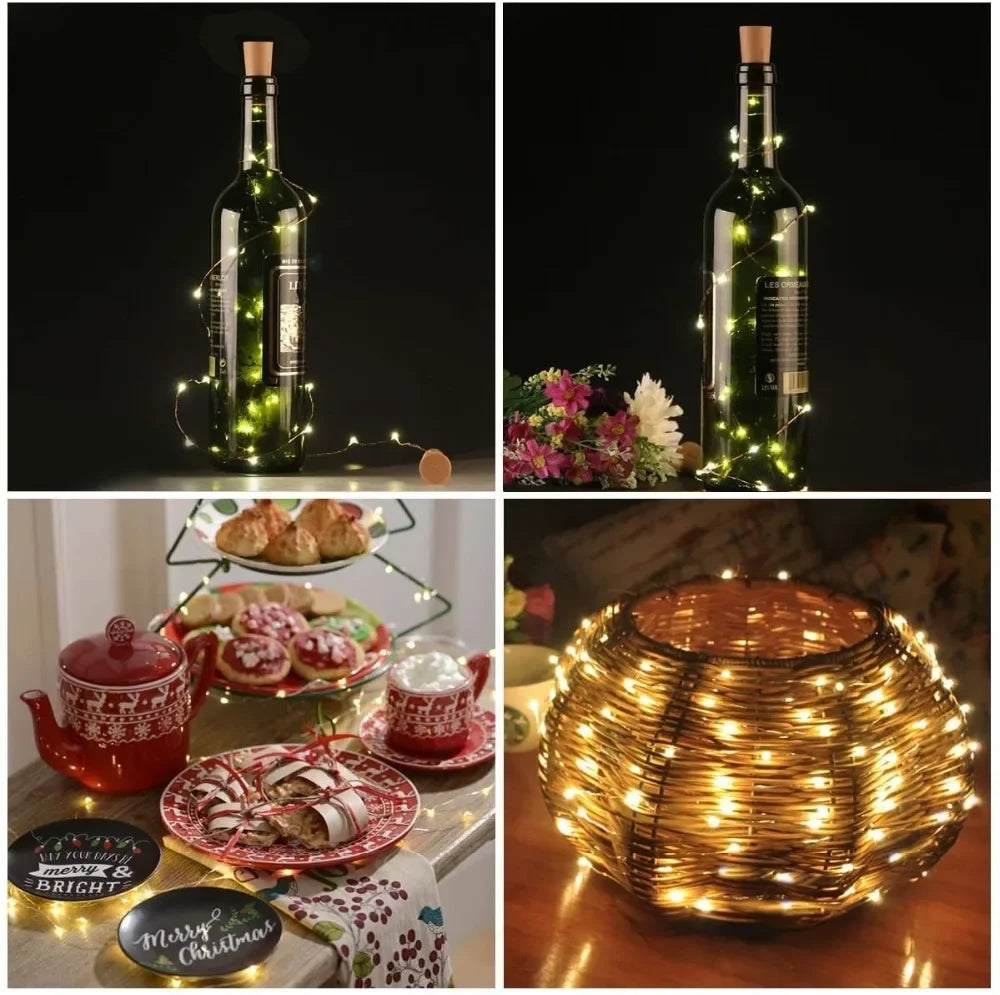 Rechargeable Cork Bottle Lights – 20 LED Wine Bottle Fairy Lights