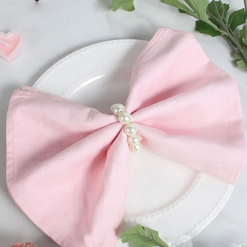 Pearl Napkin Rings – Set of 12 Elegant Napkin Holders for Christmas & Weddings