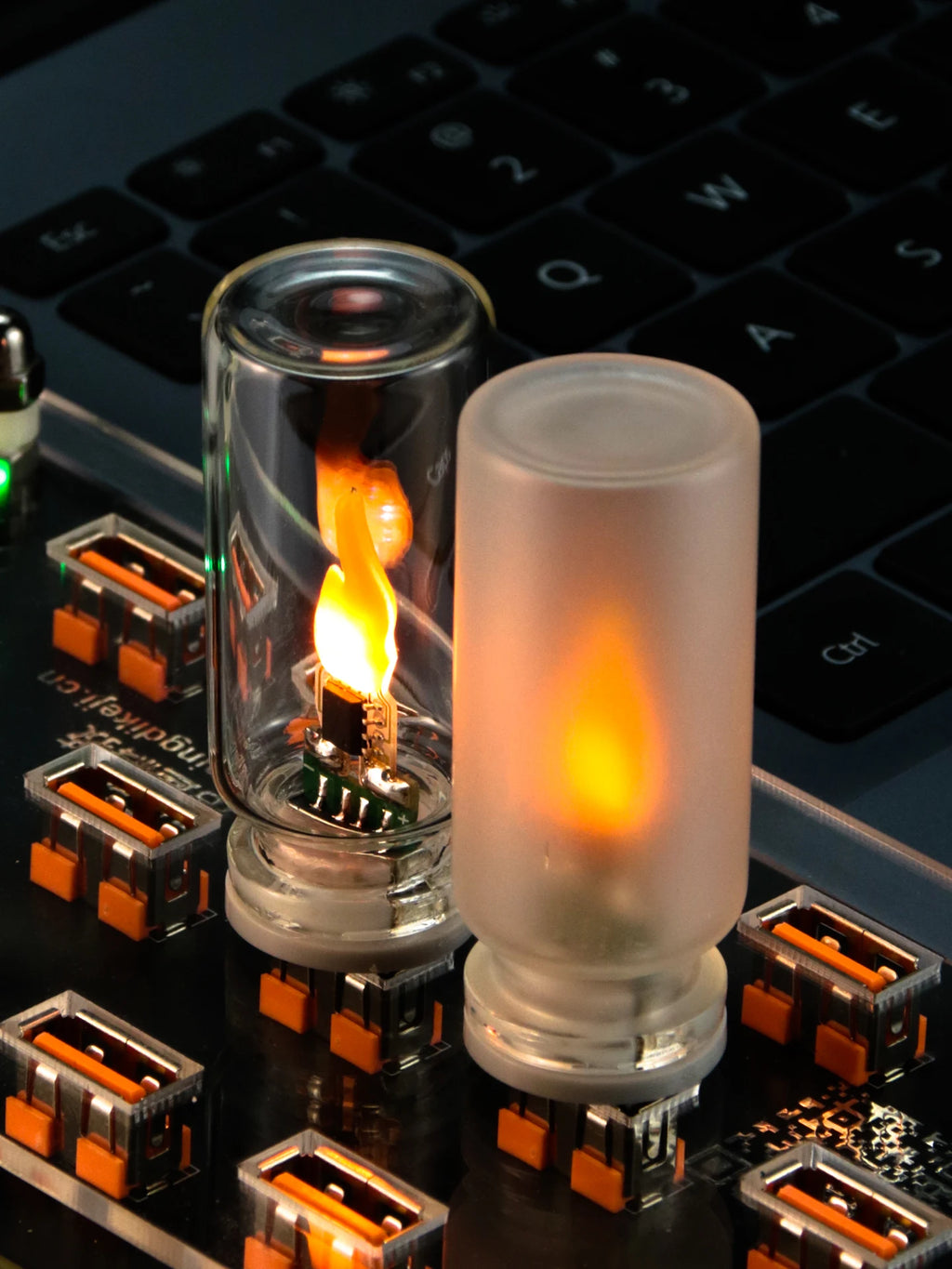 USB LED Flame Candle Light – Flickering Glass Candle Night Light