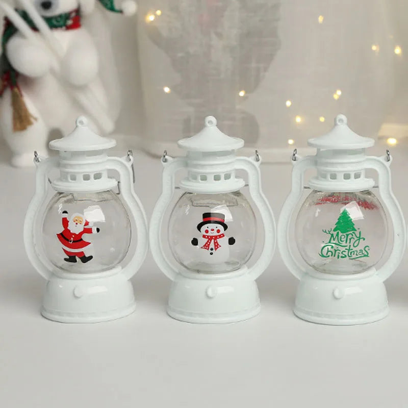 LED Christmas Lantern – Battery Santa, Snowman & Tree Night Light Decoration