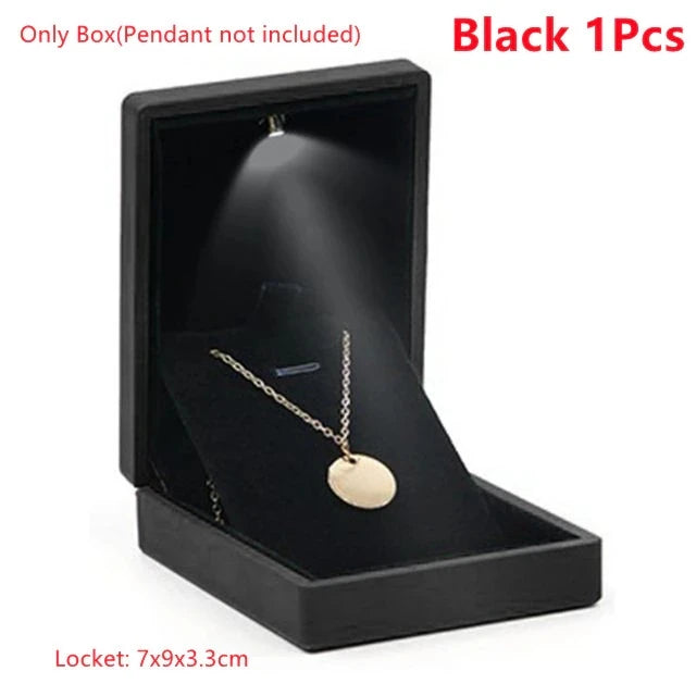 LED Light-Up Necklace Gift Box – Velvet Jewellery Box for Proposals, Anniversaries & Gifts