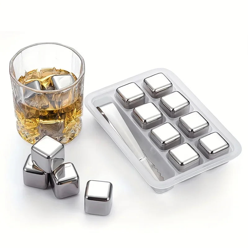 Whisky Chilling Stones Gift Set – Stainless Steel Ice Cubes in Gift Box