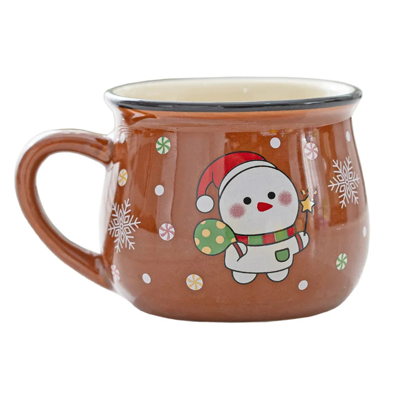 Mini Christmas Mug 150 ml – Cute Santa, Snowman & Reindeer Ceramic Cup
