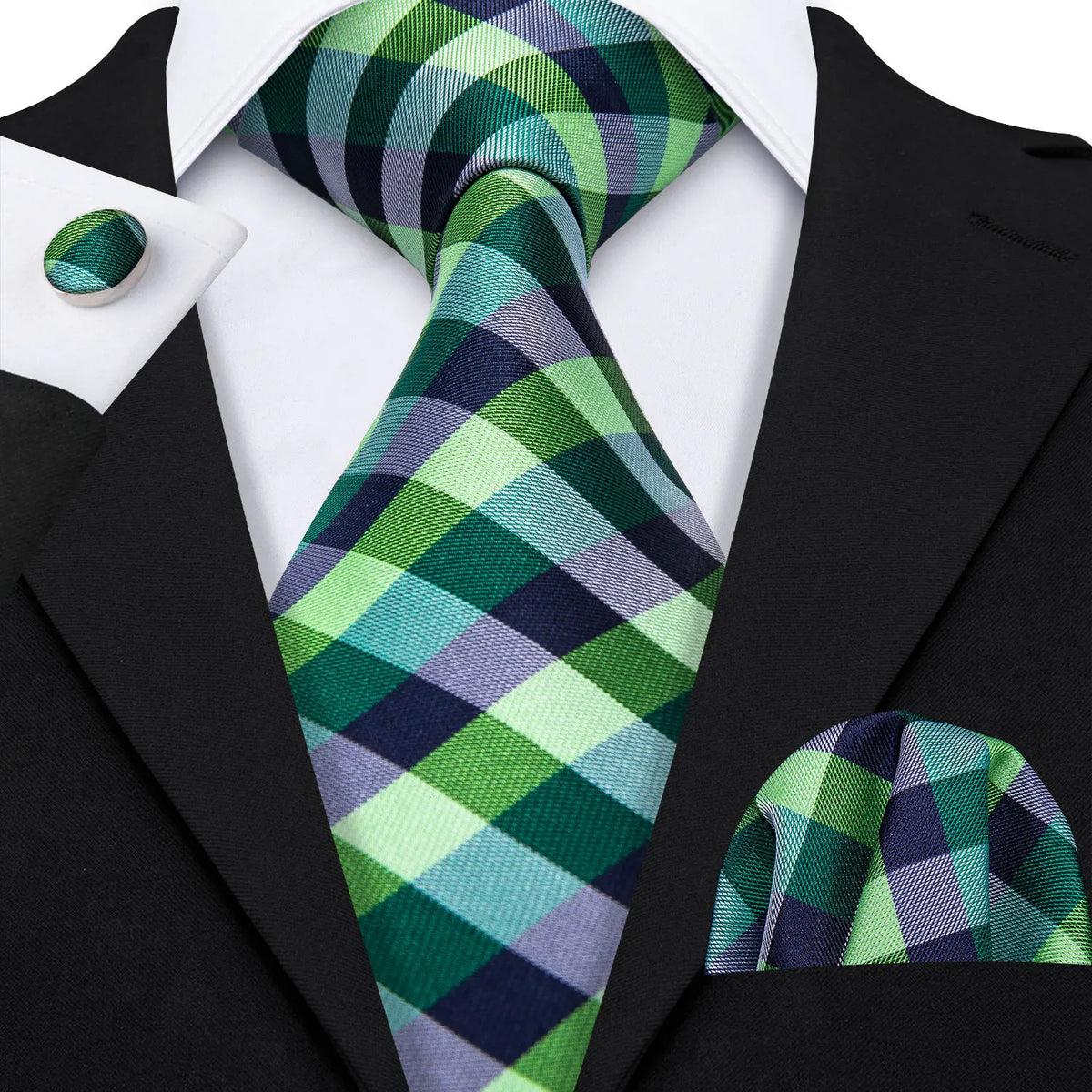 Men's Tie, Pocket Square & Cufflinks Gift Set – Jacquard