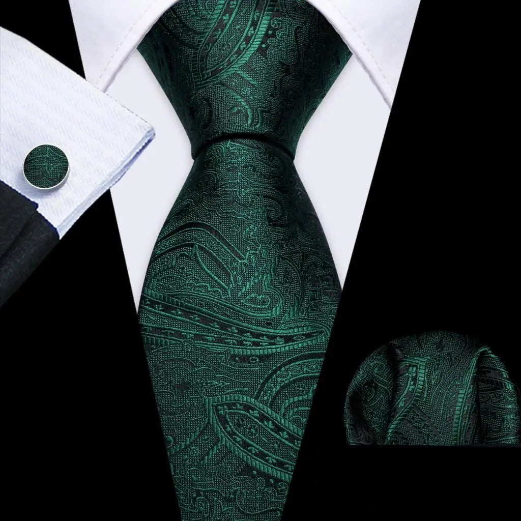 Men's Tie, Pocket Square & Cufflinks Gift Set – Jacquard