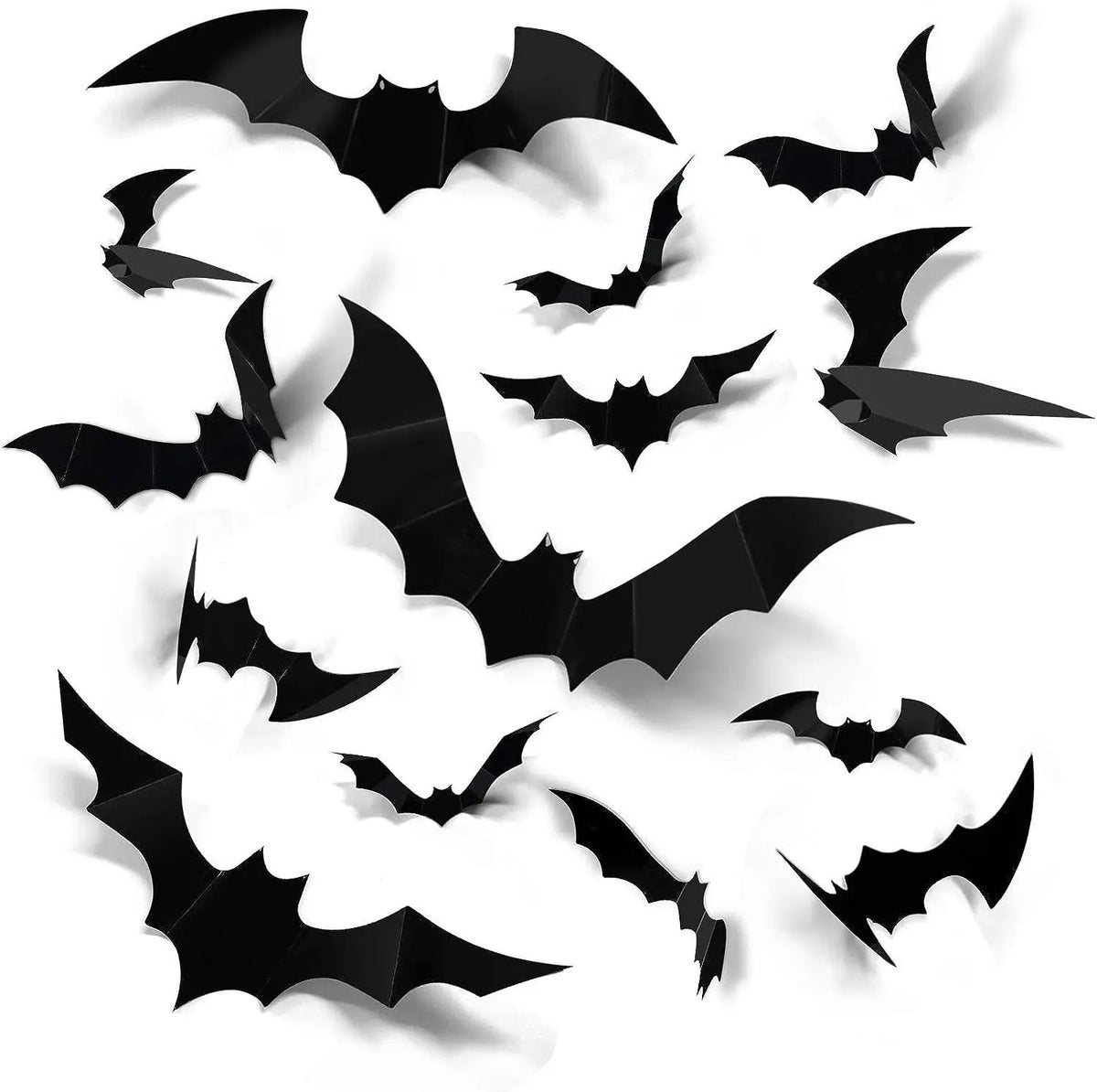 3D black Halloween bat wall stickers on a wall