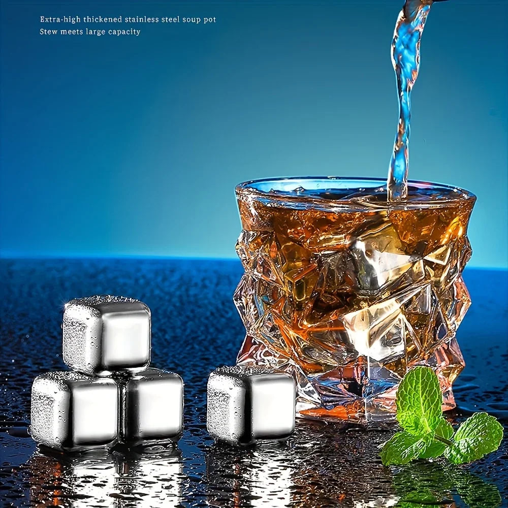 Whisky Chilling Stones Gift Set – Stainless Steel Ice Cubes in Gift Box